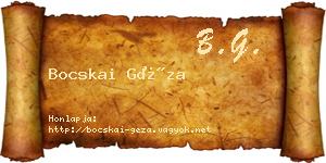 Bocskai Géza névjegykártya