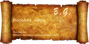 Bocskai Géza névjegykártya